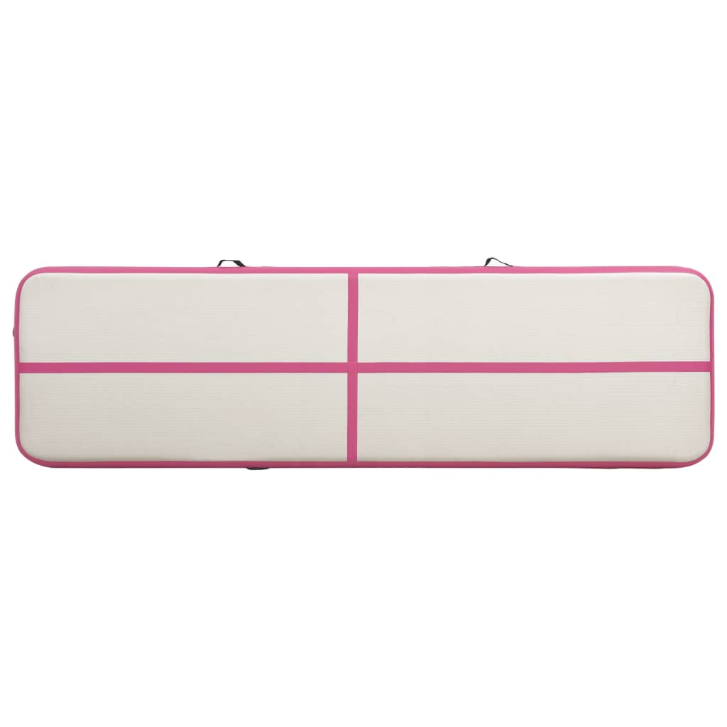 vidaXL Aufblasbare Gymnastikmatte mit Pumpe 800x100x15 cm PVC Rosa