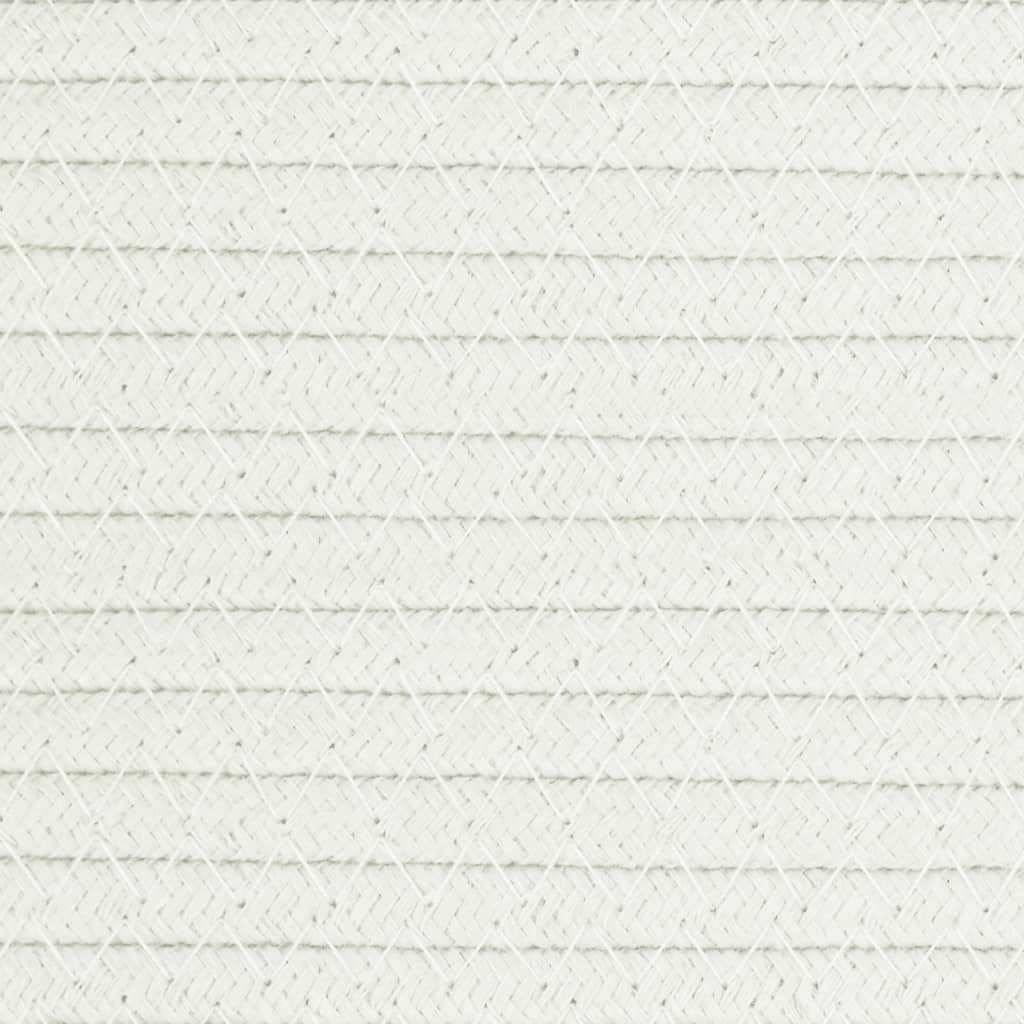 vidaXL Wäschekorb Beige und Weiß Ø55x36 cm Baumwolle