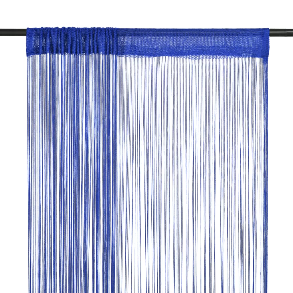vidaXL Fadenvorhänge 2 Stk. 140 x 250 cm Blau