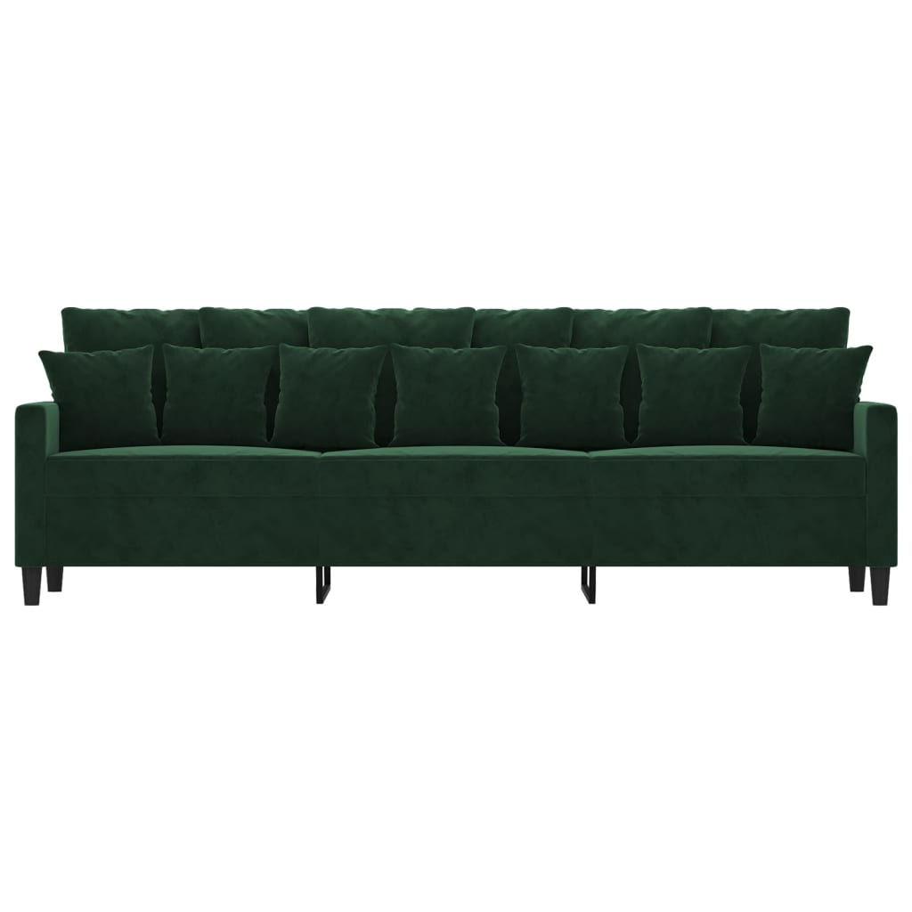 vidaXL 3-Sitzer-Sofa Dunkelgrün 210 cm Samt