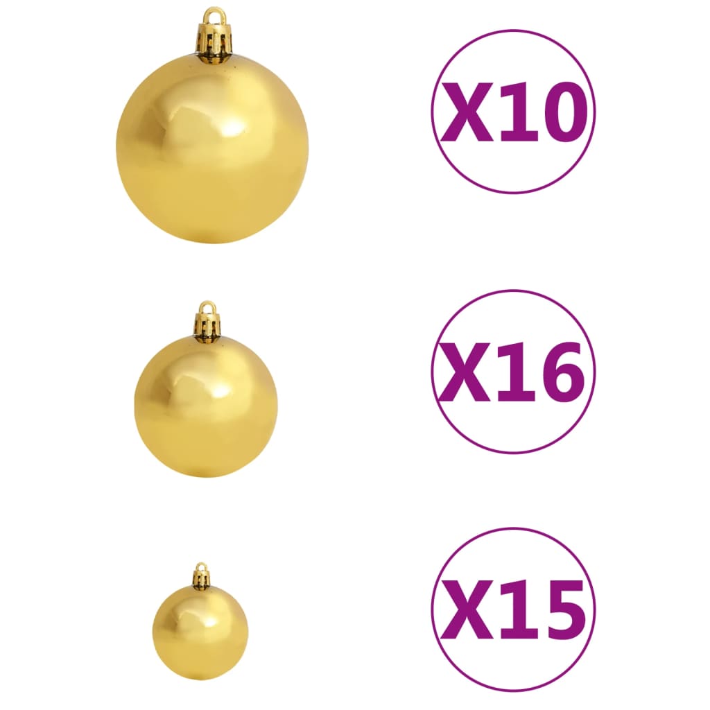 vidaXL Künstlicher Weihnachtsbaum Beleuchtung & Kugeln Silber 240 cm
