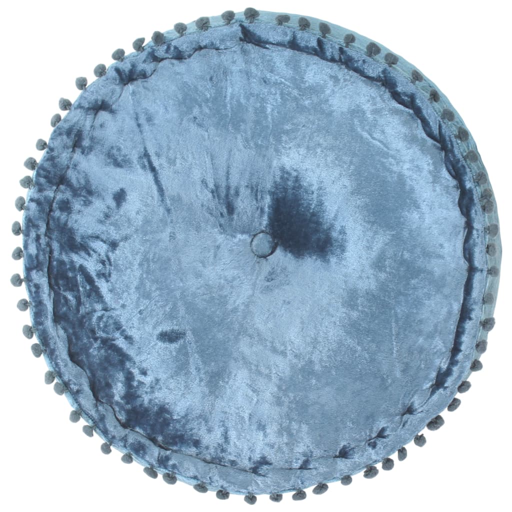 vidaXL Pouf Rund Samt 40×20 cm Blau
