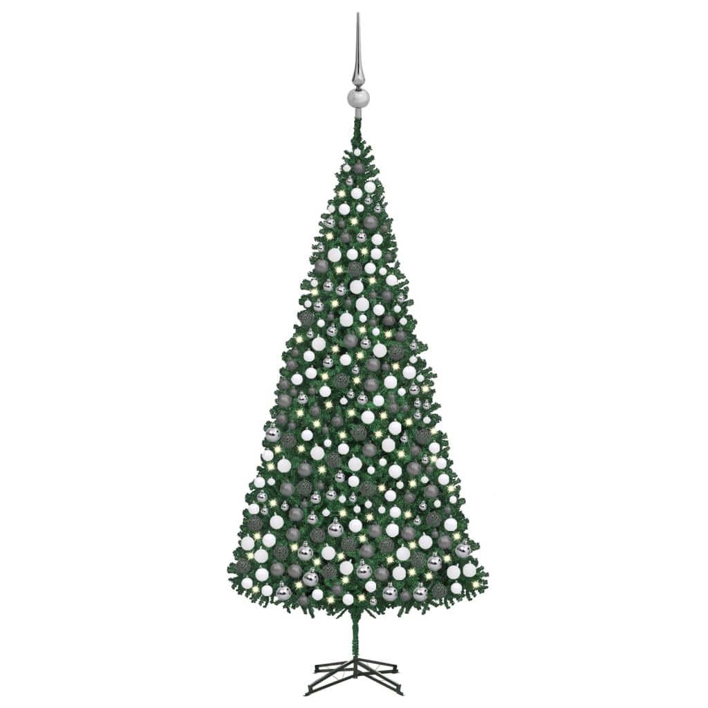 vidaXL Künstlicher Weihnachtsbaum Beleuchtung & Kugeln 500 cm Grün