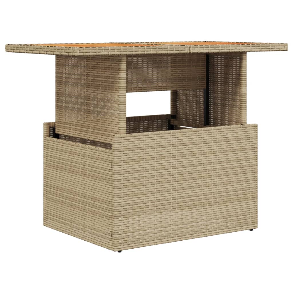 Contenitore Giardino VidaxL - Polyrattan E Legno Acacia, 220x50x54 Cm, Beige Con Custodia Impermeabile - Foto 9