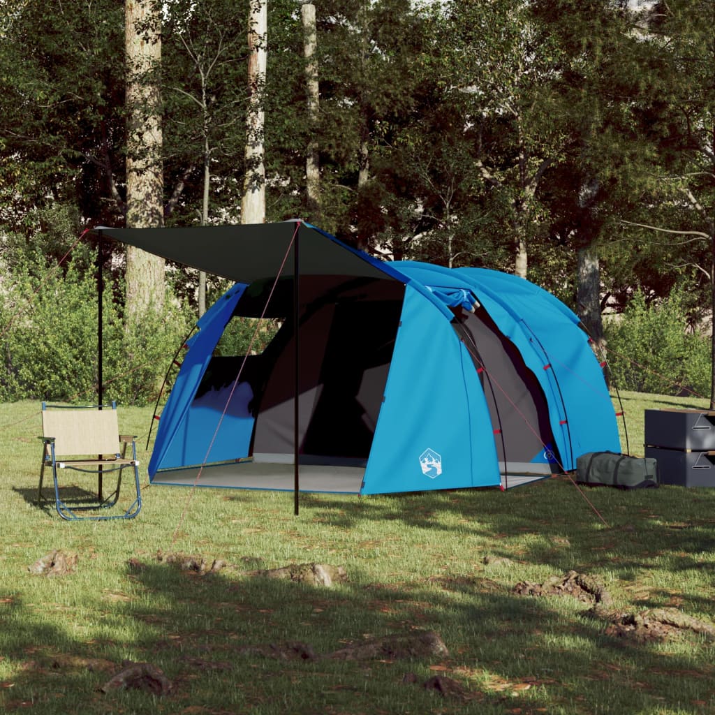 vidaXL Campingzelt 4 Personen Blau Wasserfest