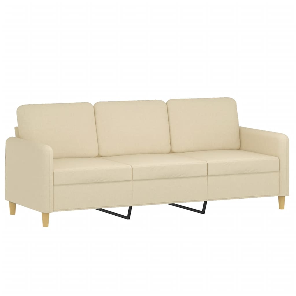 vidaXL 3-Sitzer-Sofa Creme 180 cm Stoff