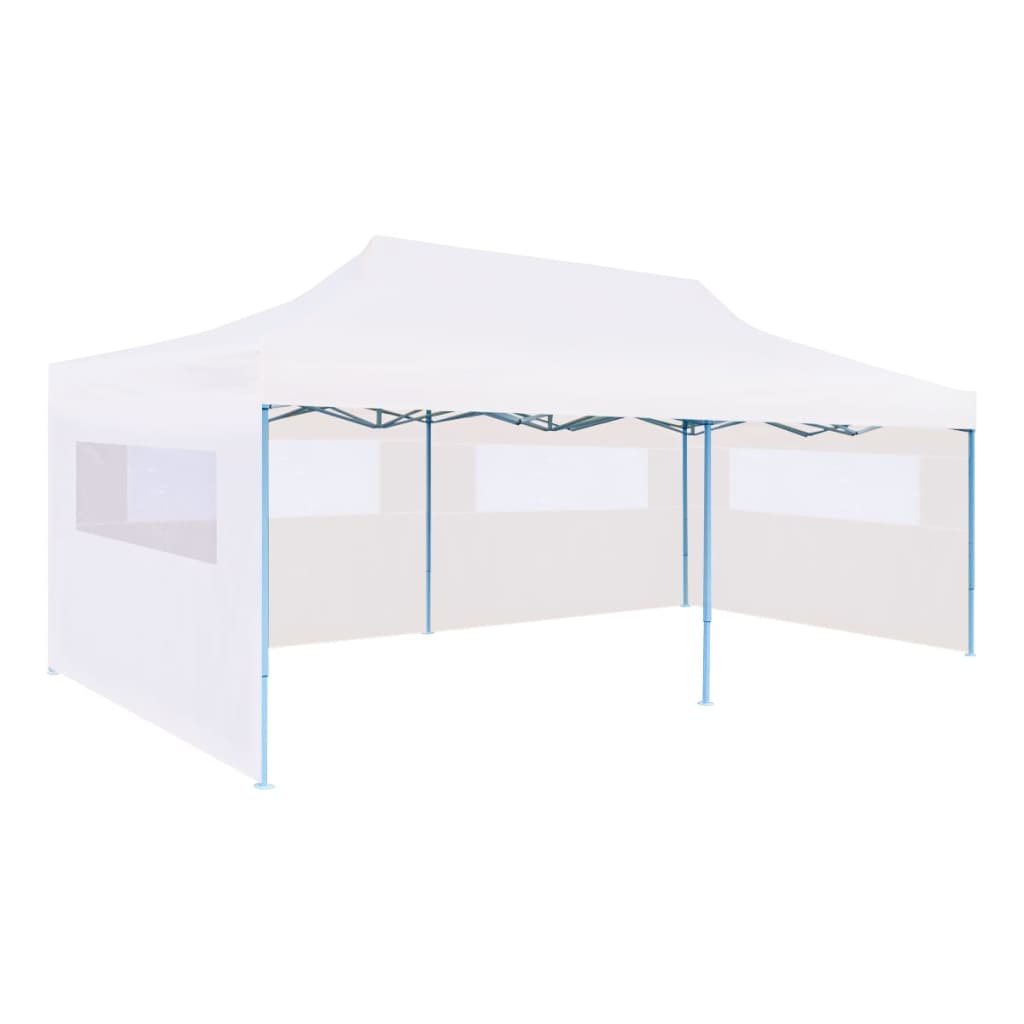 vidaXL Pop-Up Partyzelt mit Seitenwänden Faltbar 3 x 6 m Stahl Weiß