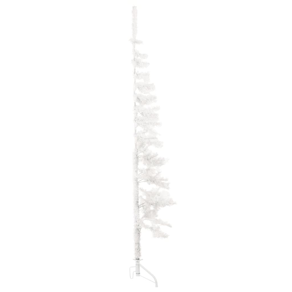 vidaXL Künstlicher Halb-Weihnachtsbaum mit Ständer Schlank Weiß 120 cm