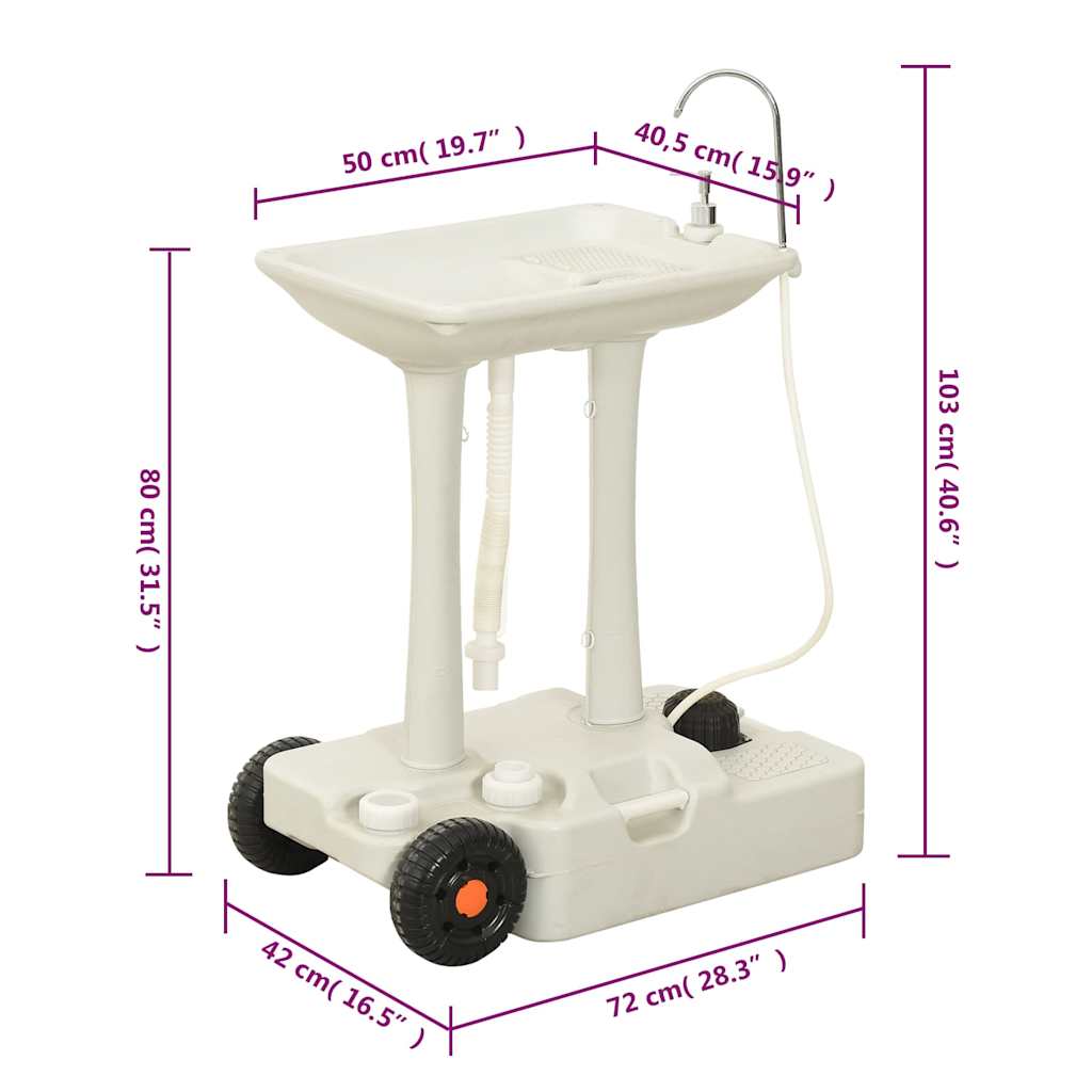 Produktbild von GOPLUS Camping Waschbecken, Handwaschbecken Mit 17L Wassertank, Mobiles