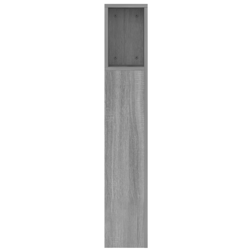 vidaXL Kopfteil mit Ablagen Grau Sonoma 160x18,5x104,5 cm