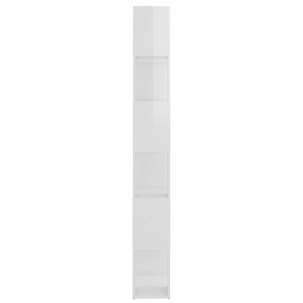 vidaXL Bücherregal Raumteiler Hochglanz-Weiß 60x24x186 cm