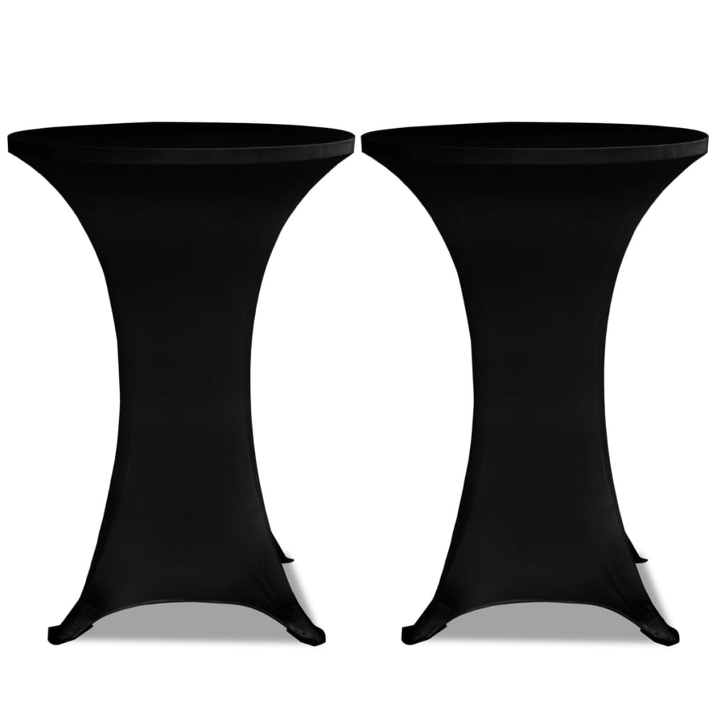 2 x Tischhusse für Stehtisch Stretchhusse Ø80 cm schwarz
