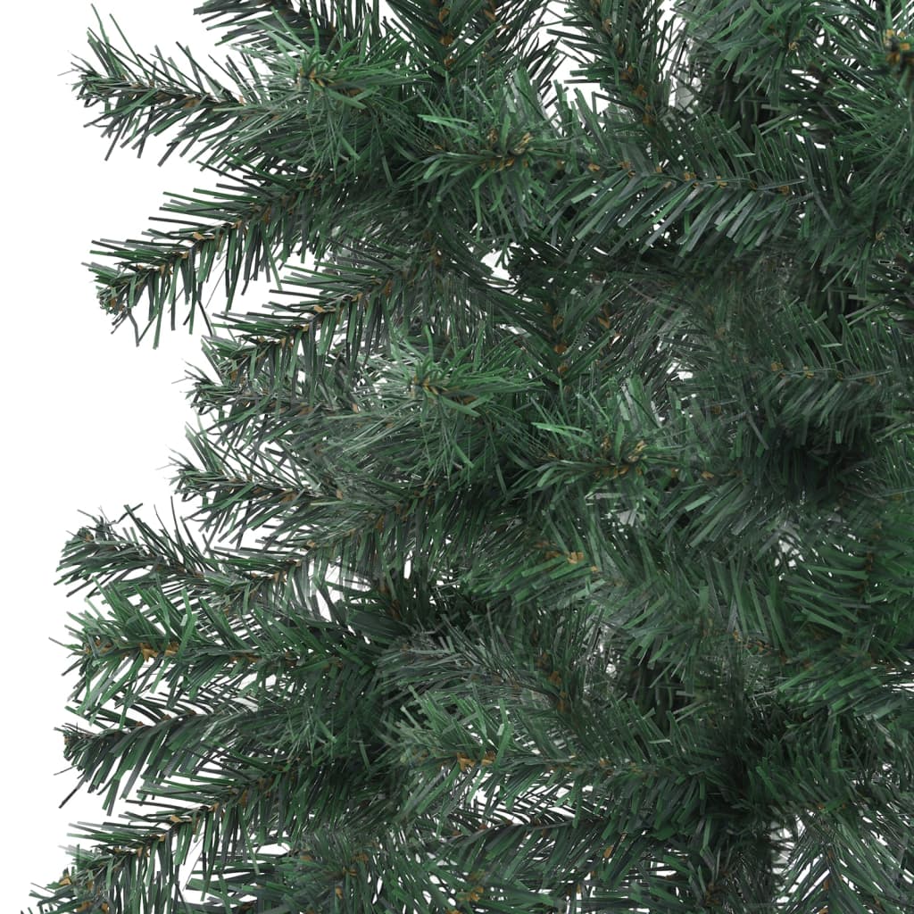 vidaXL Künstlicher Eck-Weihnachtsbaum LEDs & Kugeln Grün 240 cm PVC