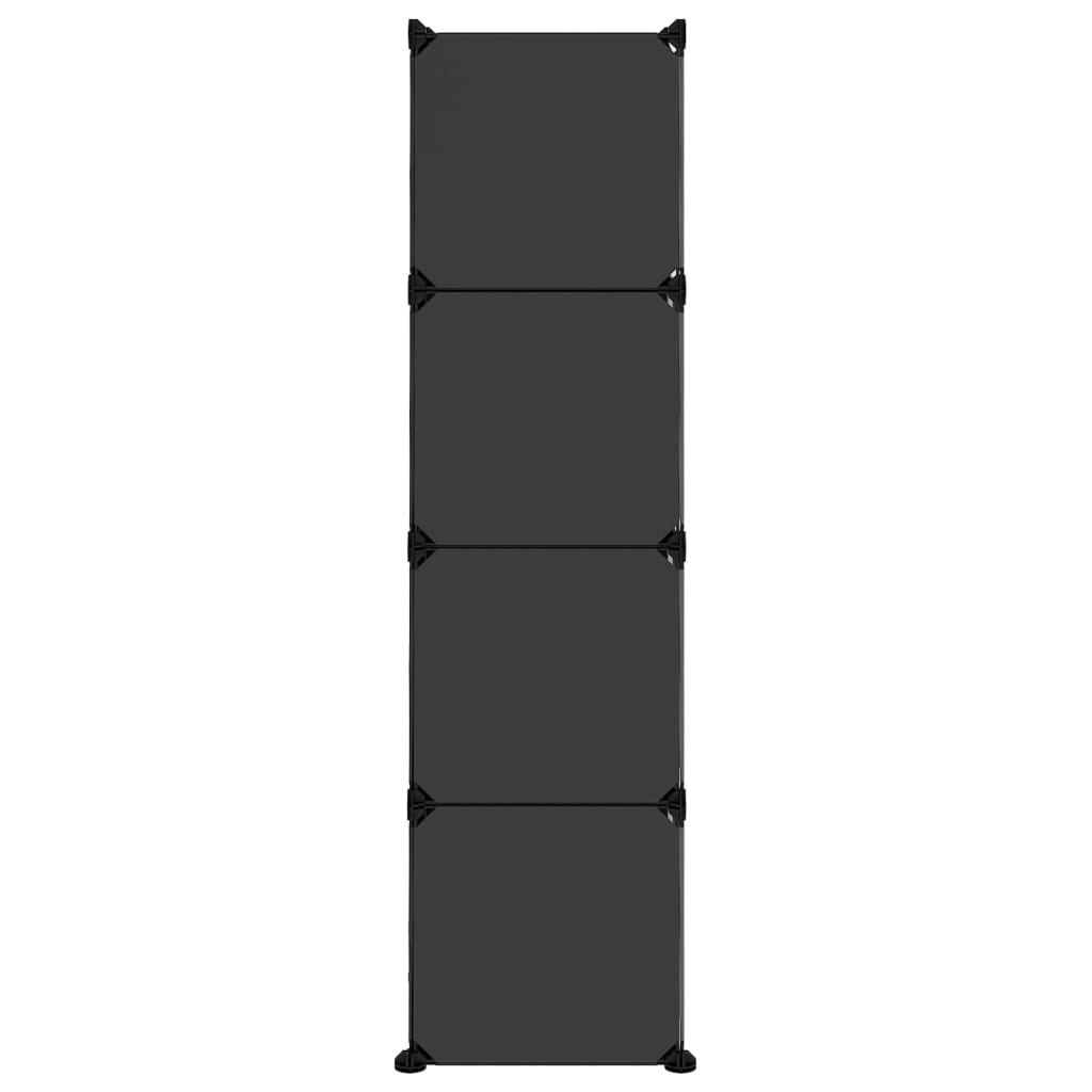 vidaXL Regalsystem mit 12 Würfeln und Türen Schwarz PP