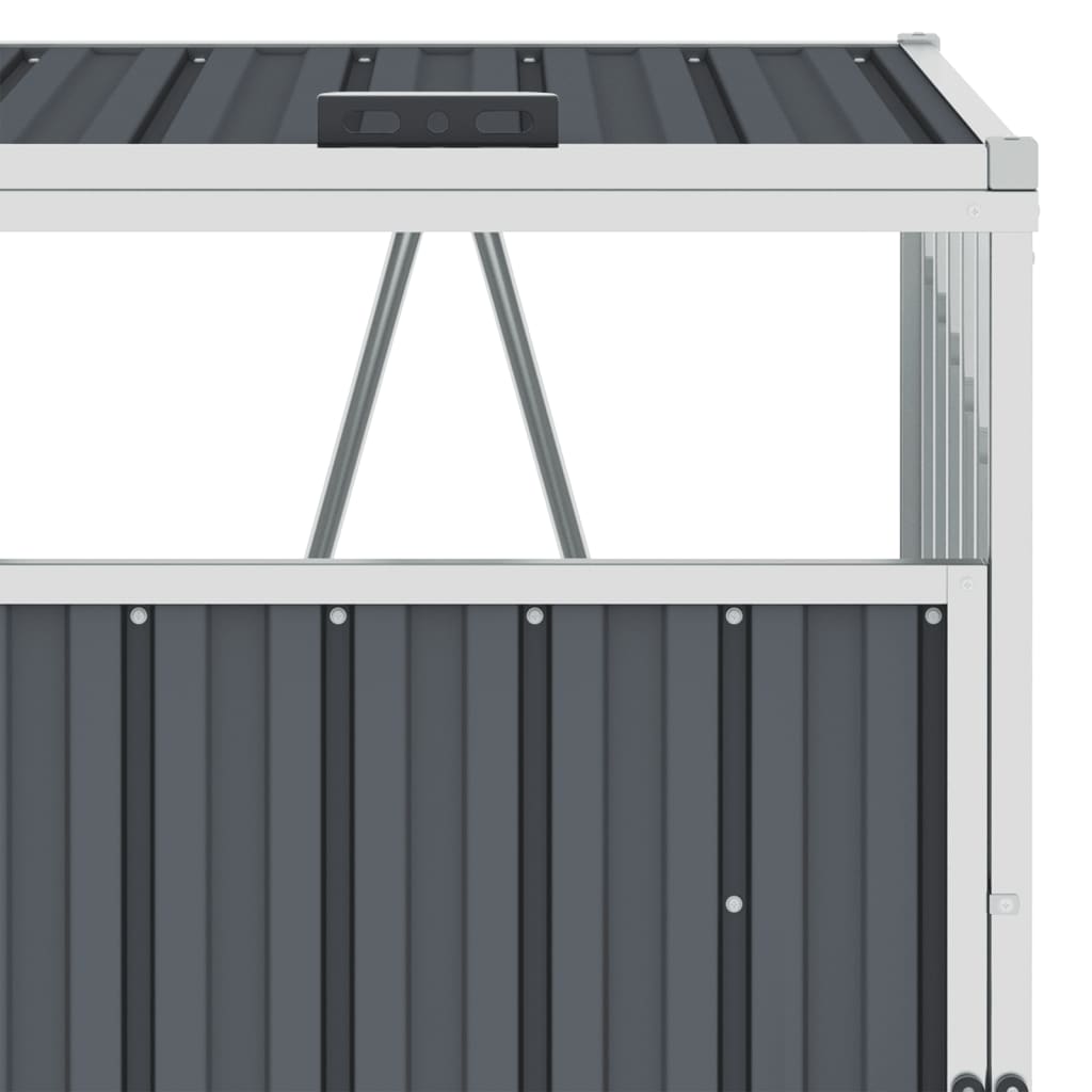 vidaXL Mülltonnenbox für 4 Mülltonnen Grau 286×81×121 cm Stahl