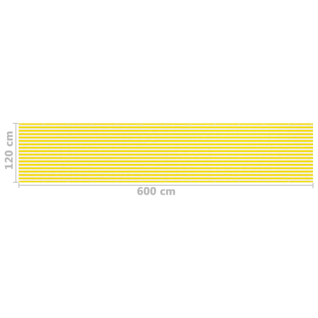 vidaXL Balkon-Sichtschutz Gelb und Weiß 120x600 cm HDPE