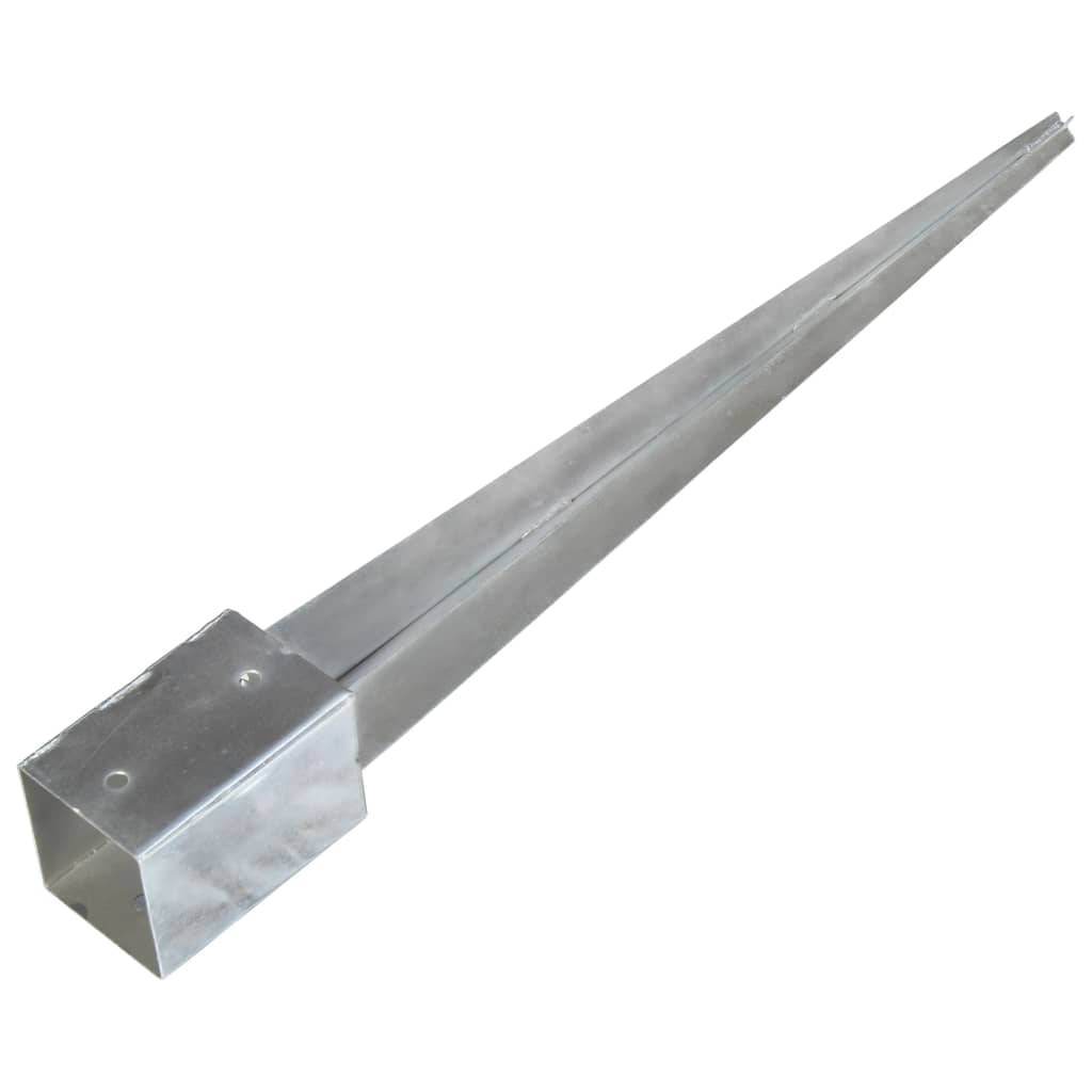 vidaXL Erdspieße 6 Stk. Silbern 9×9×90 cm Verzinkter Stahl