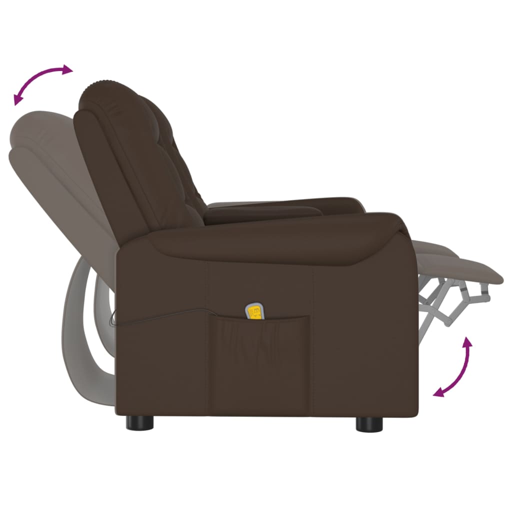 vidaXL 2-Sitzer Massagesessel mit Getränkehalter Braun