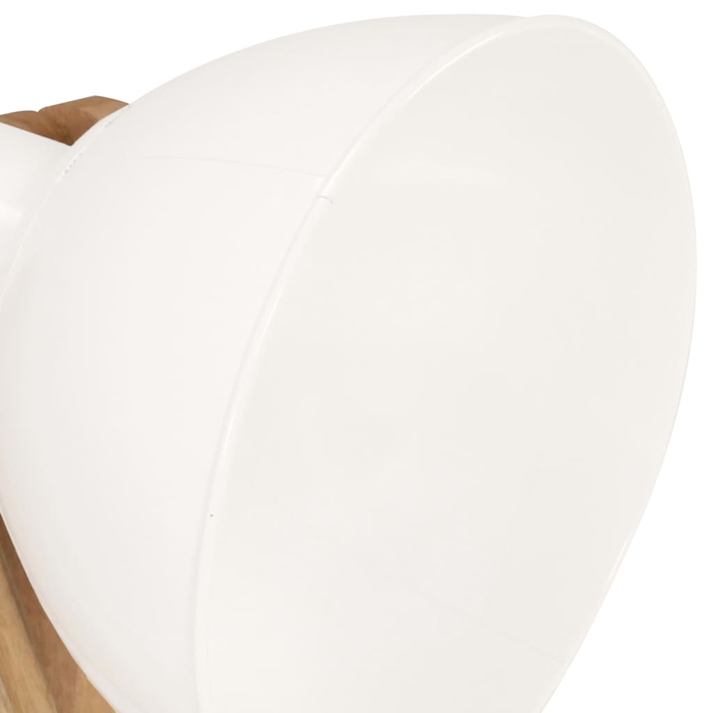 vidaXL Stehlampen 3 Stk. Weiß E27 Mango Massivholz