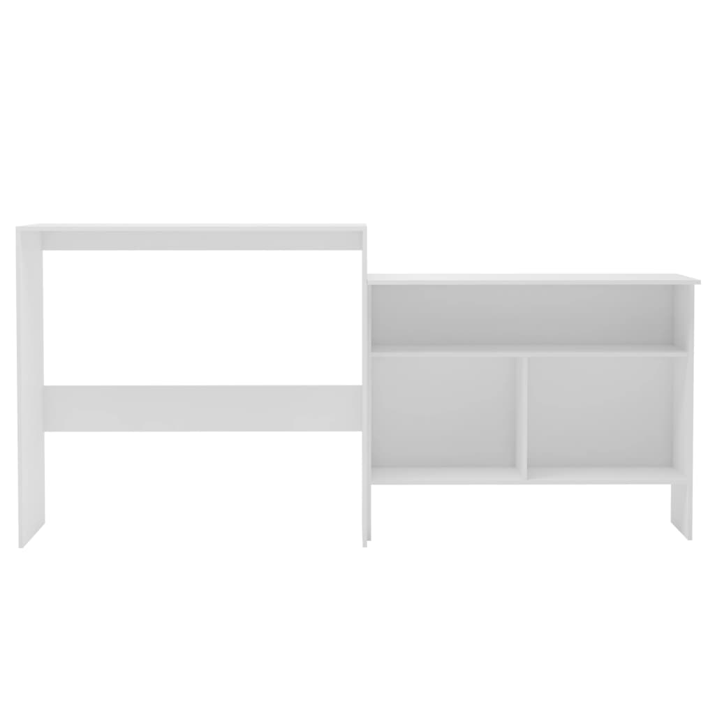 vidaXL Bartisch mit 2 Tischplatten Weiß 130x40x120 cm