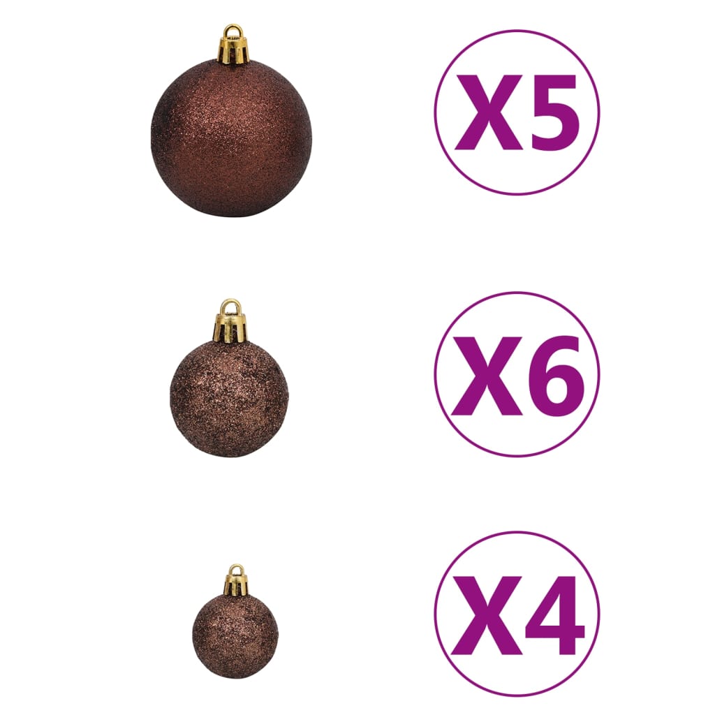 vidaXL Künstlicher Weihnachtsbaum mit Beleuchtung & Kugeln Weiß 65 cm