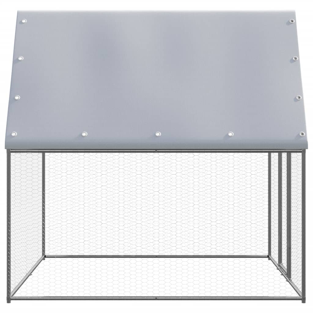 vidaXL Hühnerkäfig Silbern und Grau 2x2x2 m Verzinkter Stahl