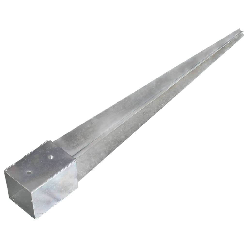 vidaXL Erdspieße 6 Stk. Silbern 10×10×91 cm Verzinkter Stahl