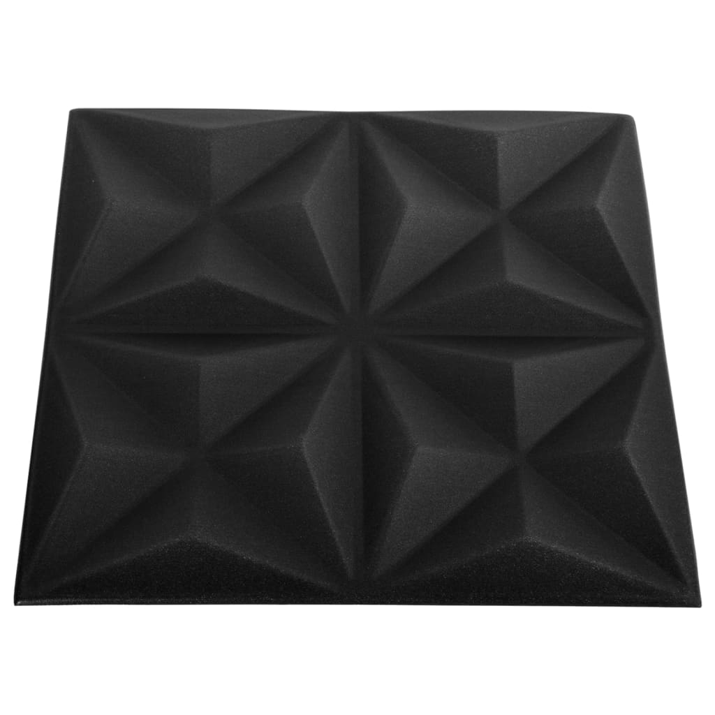 vidaXL 3D-Wandpaneele 48 Stk. 50x50 cm Origami Schwarz 12 m²
