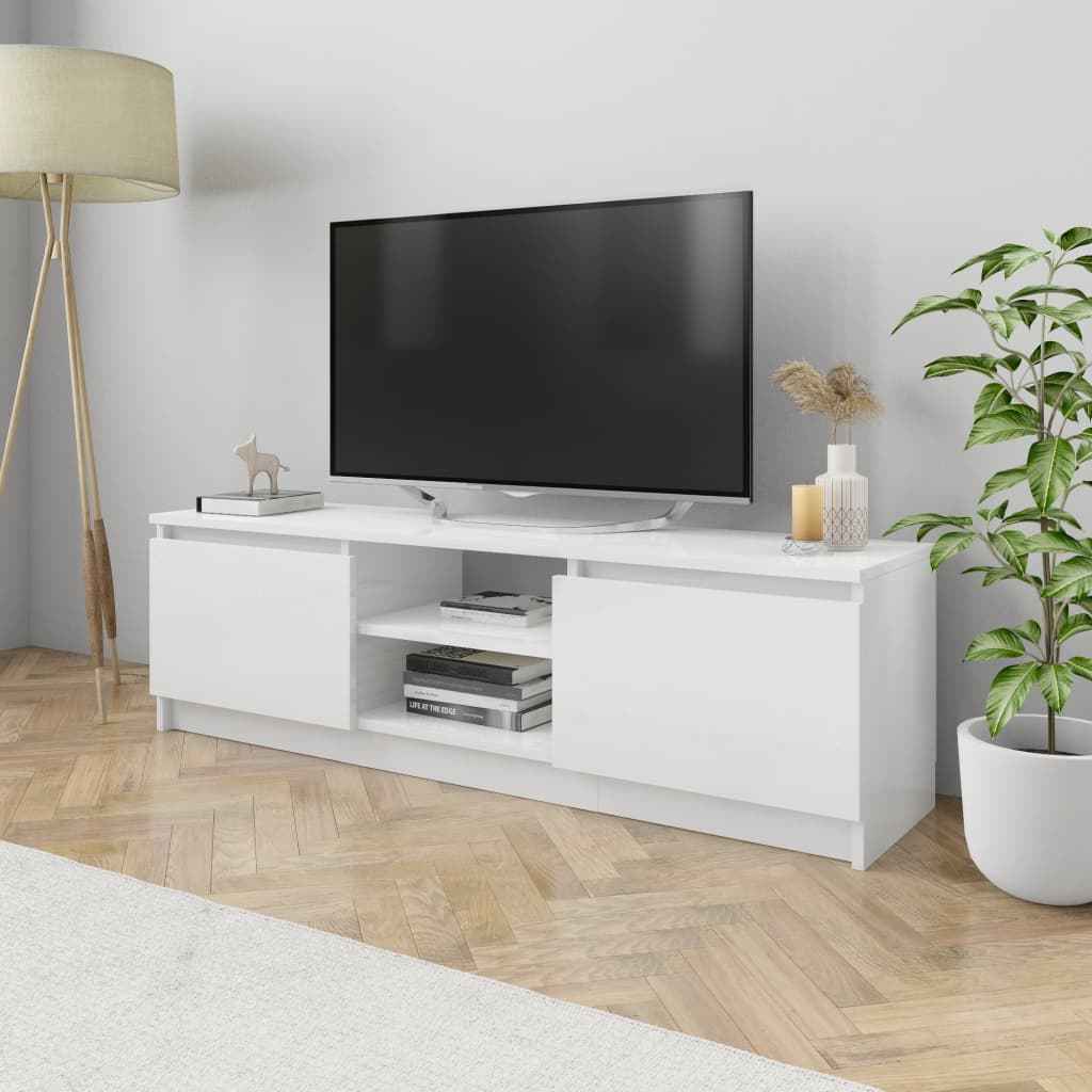 vidaXL TV-Schrank Hochglanz-Weiß 120×30×35,5 cm Holzwerkstoff