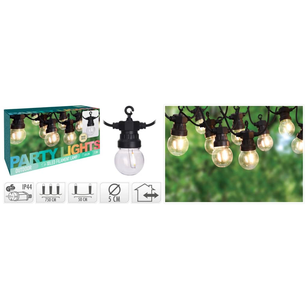 ProGarden LED Garten-Lichterkette 20 Lampen 24 V