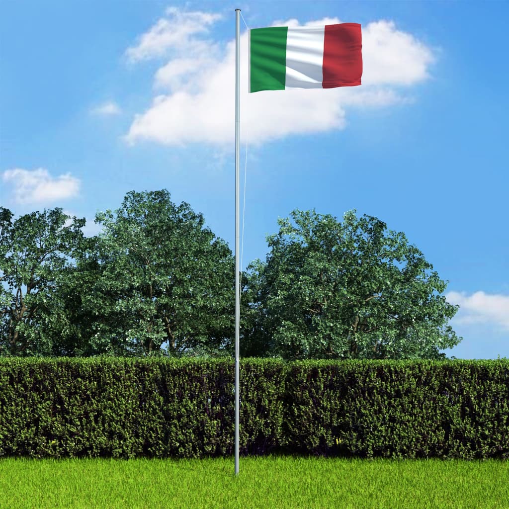 vidaXL Flagge Italiens und Mast Aluminium 4 m