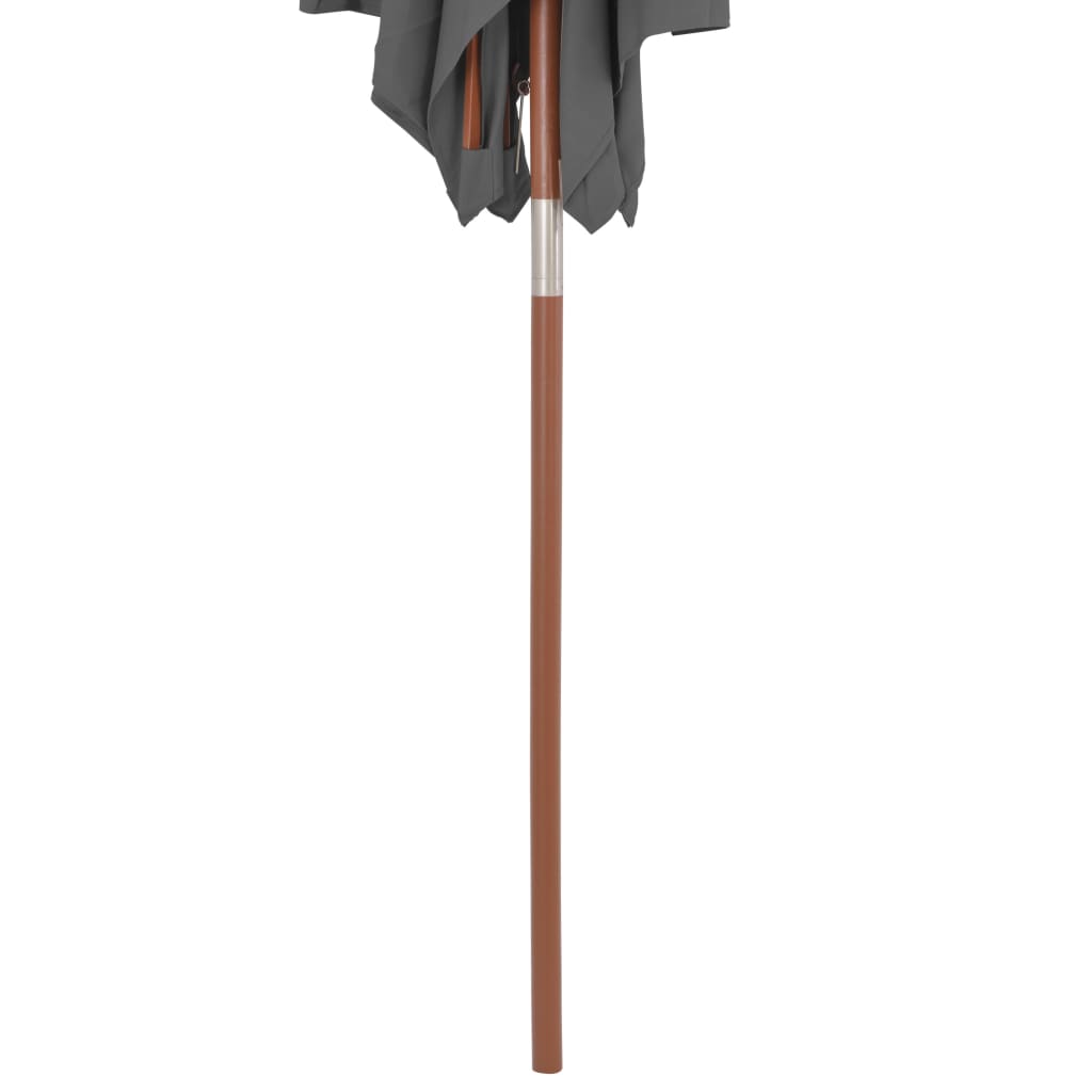vidaXL Sonnenschirm mit Holzmast 150 x 200 cm Anthrazit