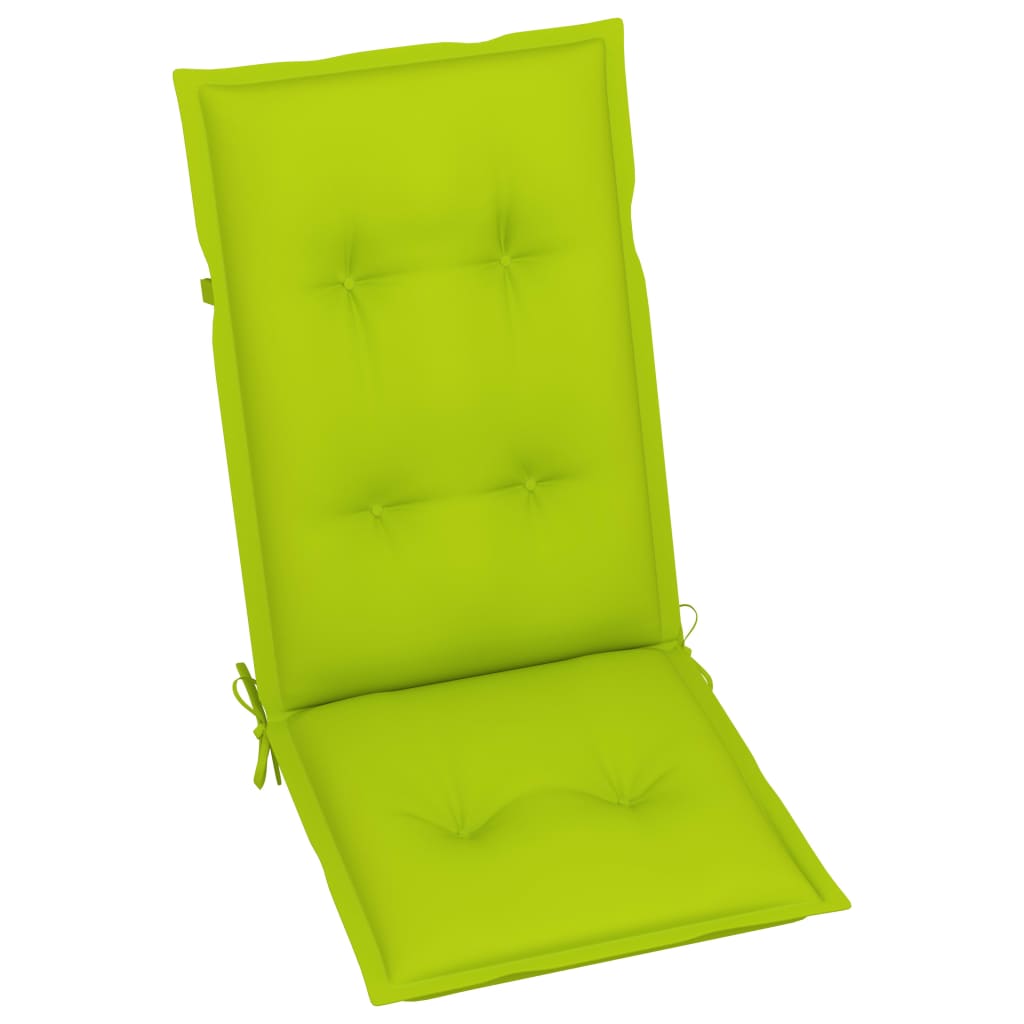 vidaXL Gartenstühle 6 Stk. mit Hellgrünen Kissen Massivholz Teak