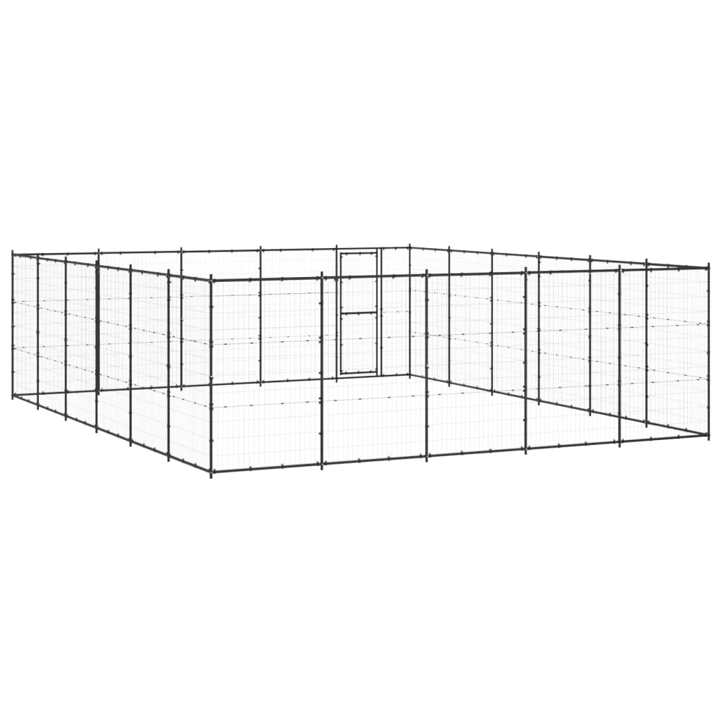 vidaXL Outdoor-Hundezwinger Stahl 36,3 m²
