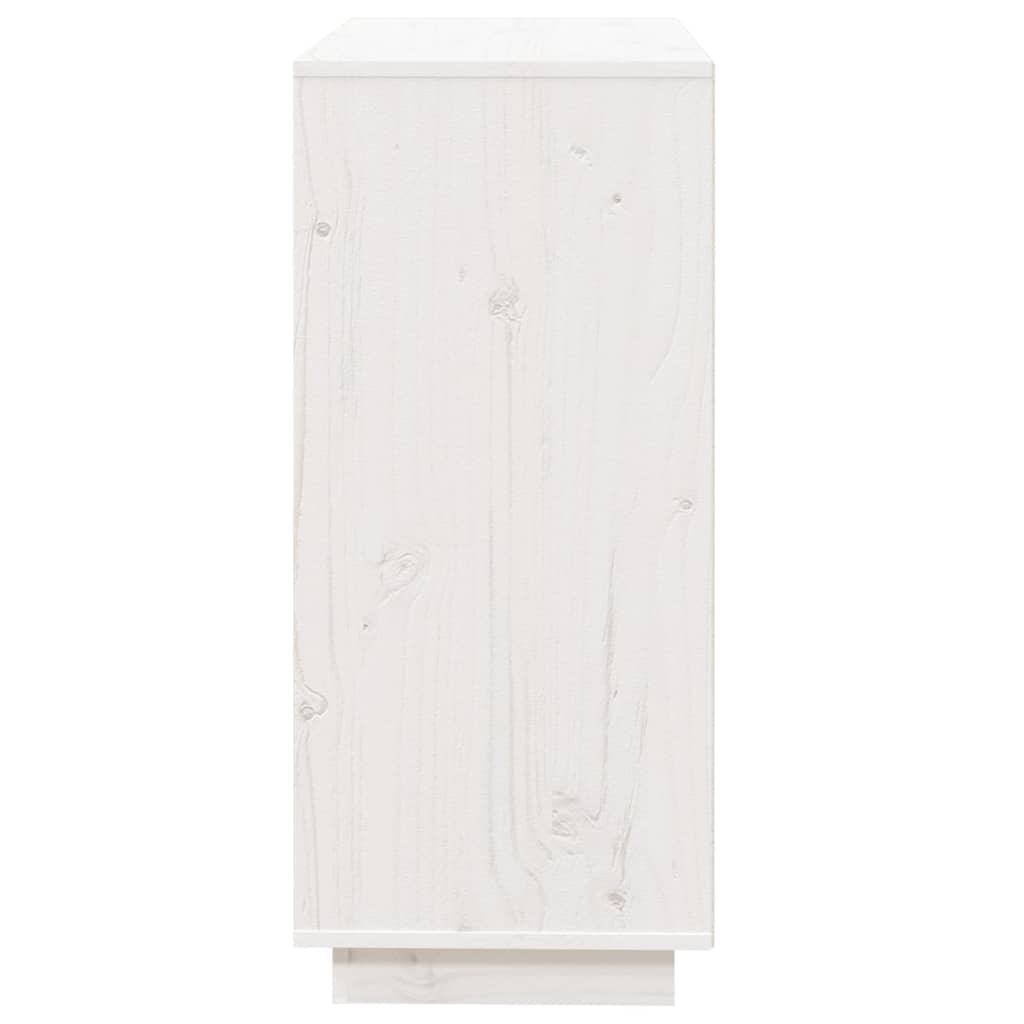 vidaXL Sideboard Weiß 74x35x80 cm Massivholz Kiefer