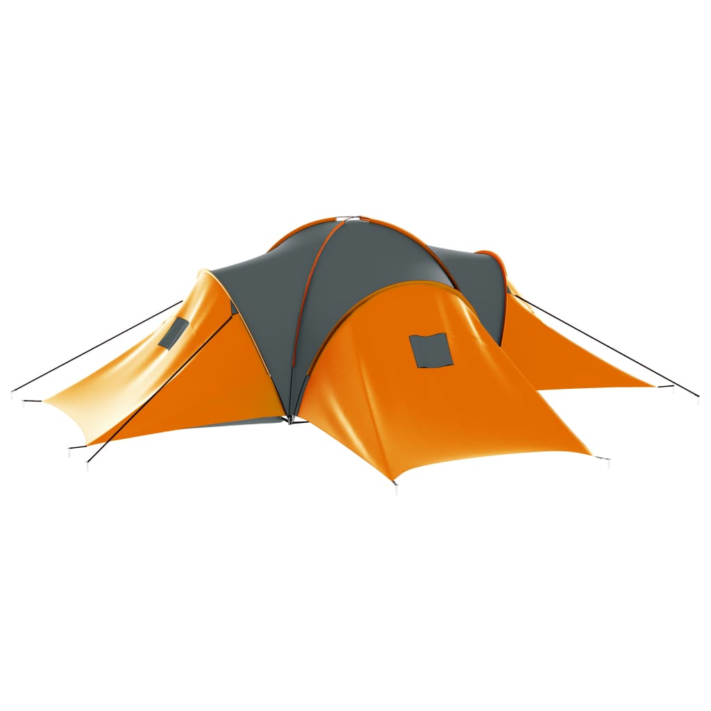 vidaXL Campingzelt 9 Personen Stoff Grau und Orange