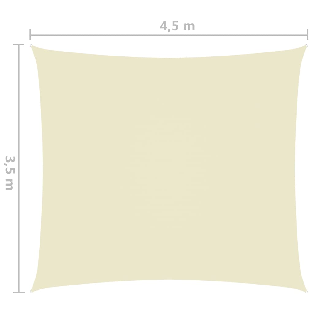 vidaXL Sonnensegel Oxford-Gewebe Rechteckig 3,5x4,5 m Creme