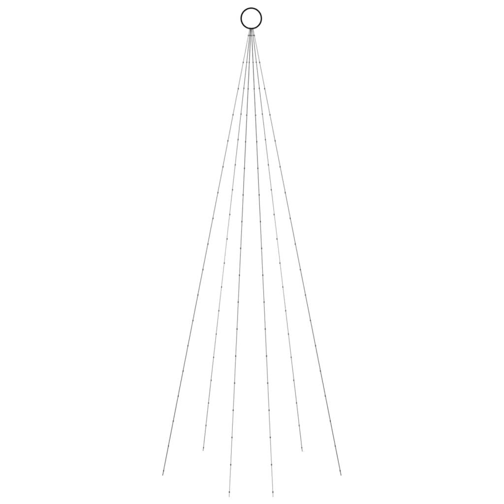 vidaXL LED-Weihnachtsbaum für Fahnenmast Kaltweiß 108 LEDs 180 cm