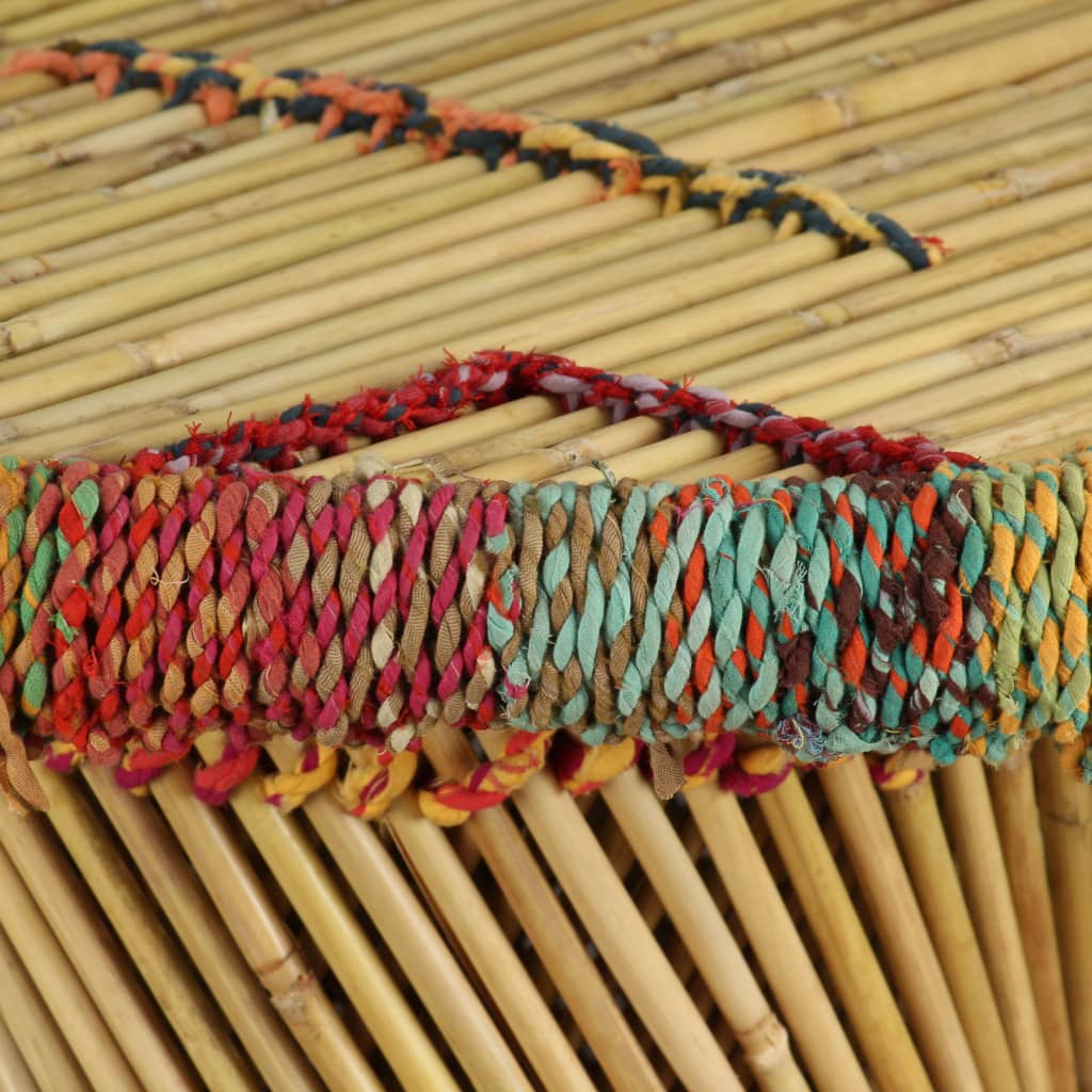 vidaXL Couchtisch Bambus mit Chindi-Details Mehrfarbig