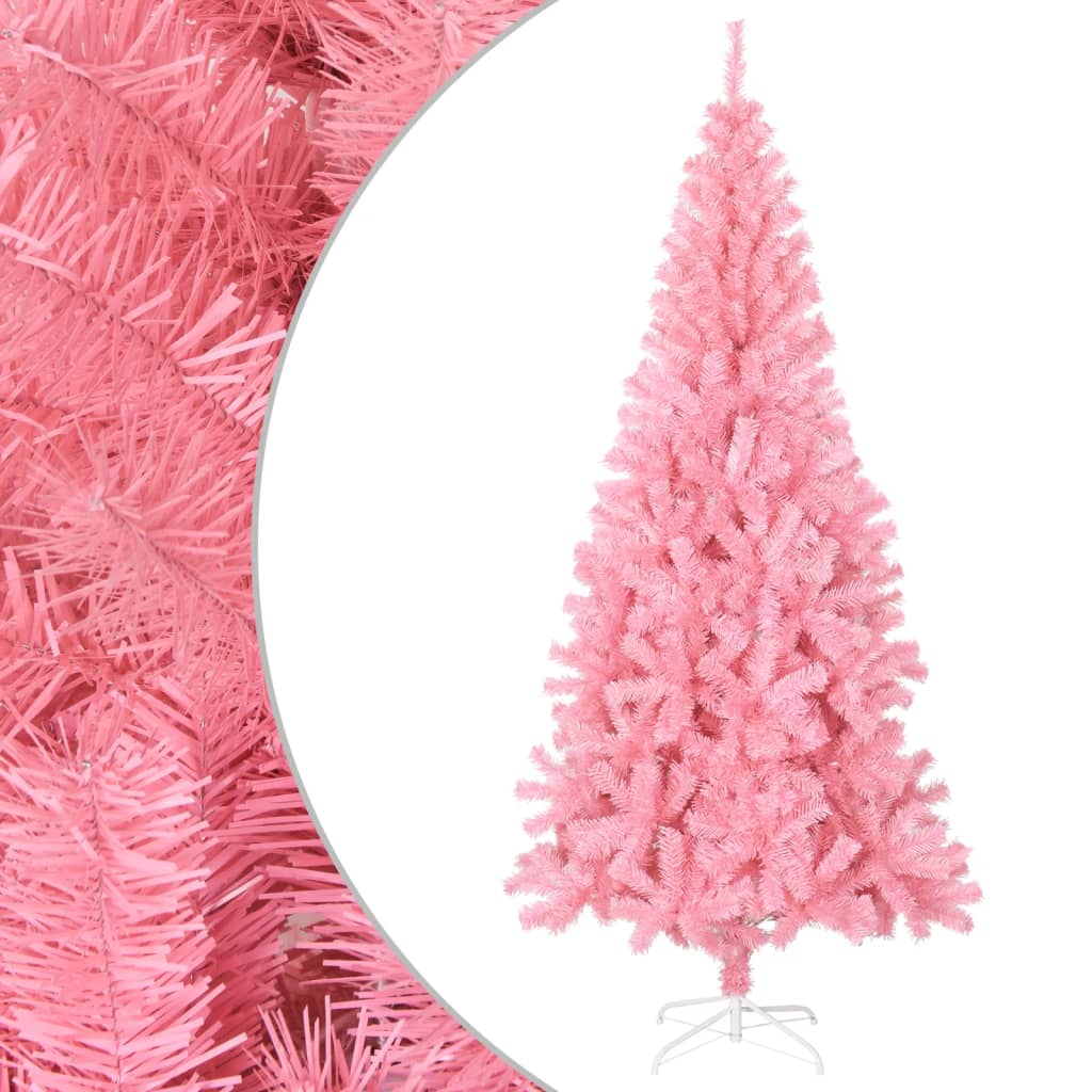 vidaXL Künstlicher Weihnachtsbaum mit Ständer Rosa 210 cm PVC