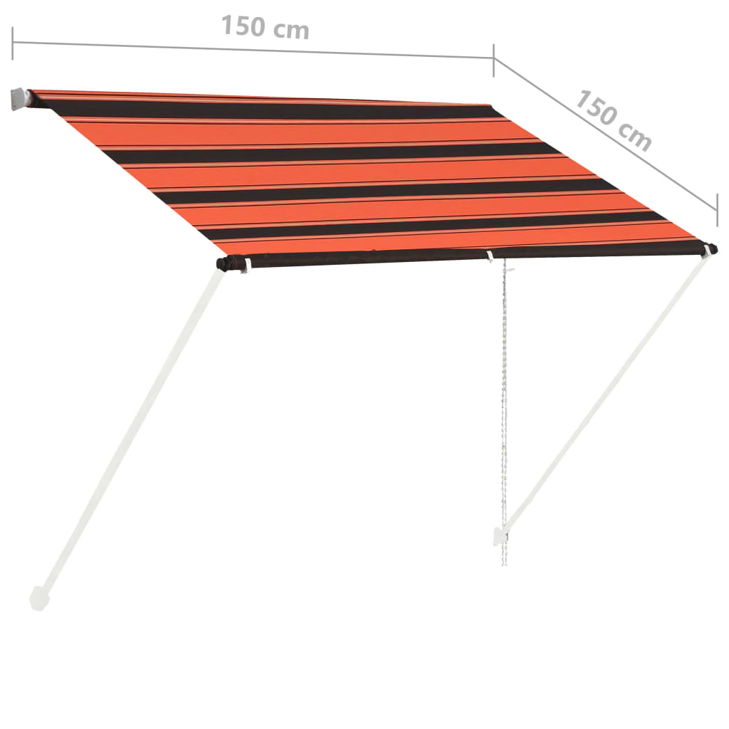 vidaXL Einziehbare Markise 150×150 cm Orange und Braun