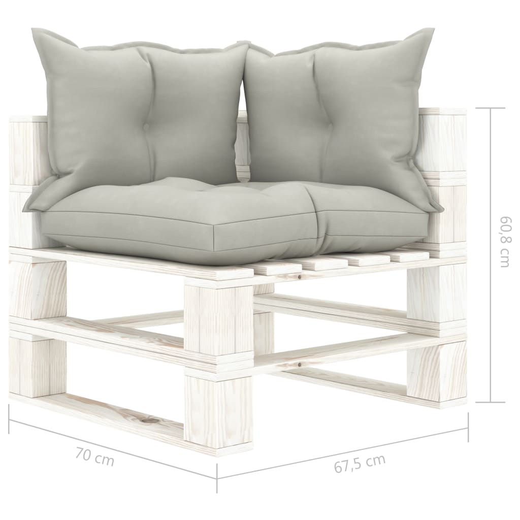 vidaXL Garten-Palettensofa 2-Sitzer mit Kissen in Taupe Holz