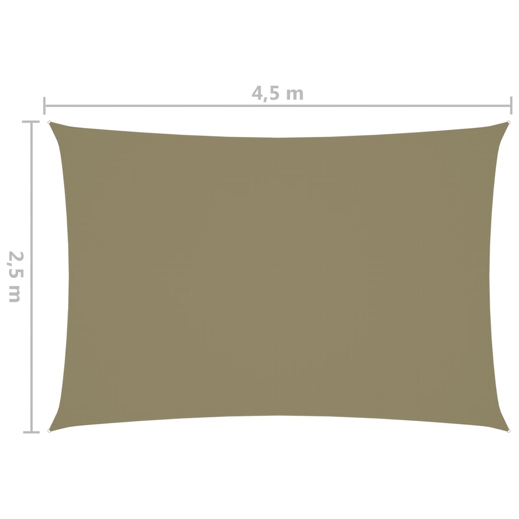 vidaXL Sonnensegel Oxford-Gewebe Rechteckig 2,5x4,5 m Beige