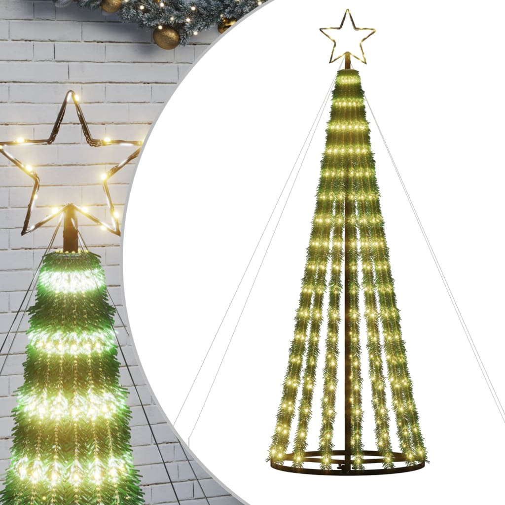 vidaXL Weihnachtsbaum Kegelform 275 LEDs Warmweiß 180 cm