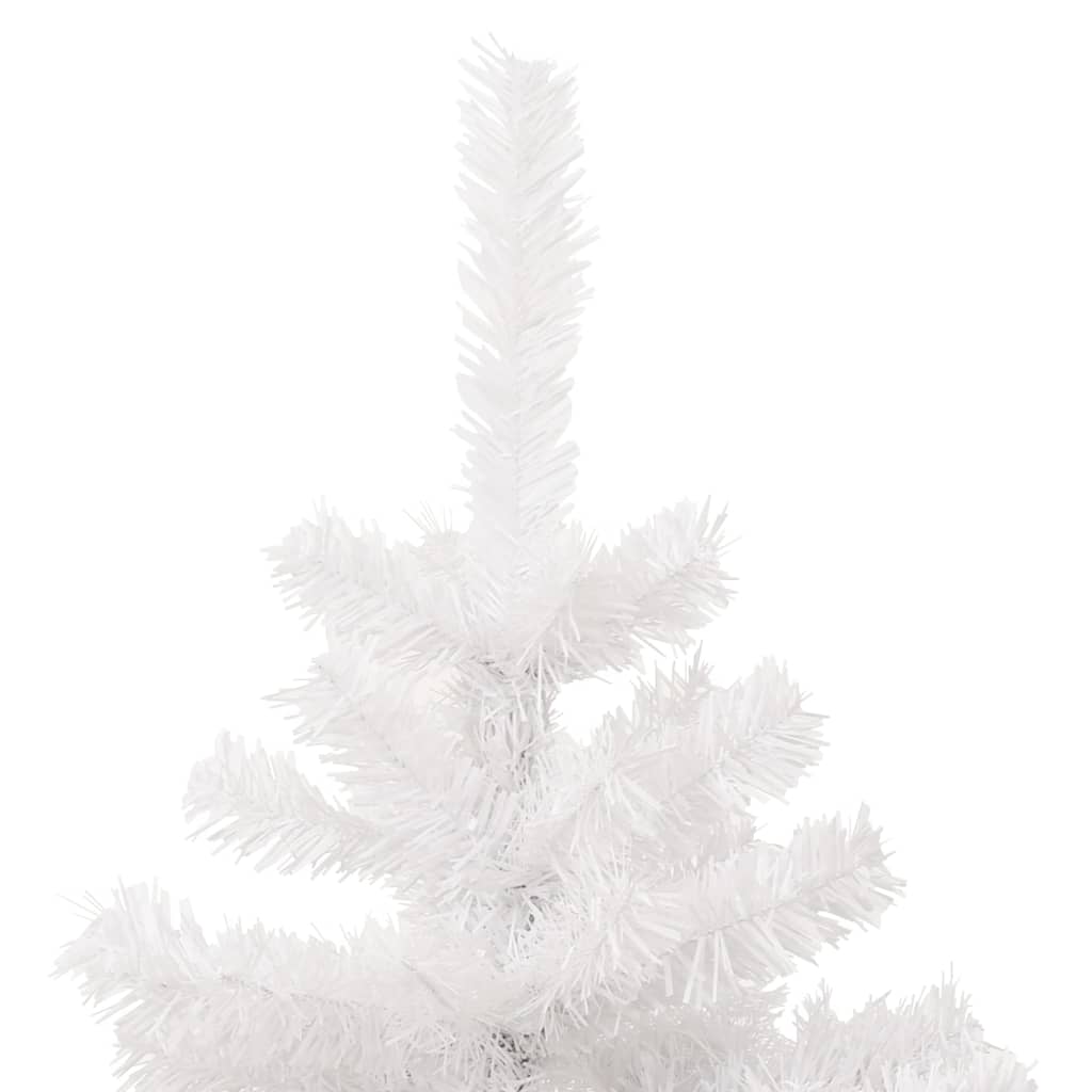 vidaXL Spiral-Weihnachtsbaum mit Beleuchtung und Topf Weiß 120 cm