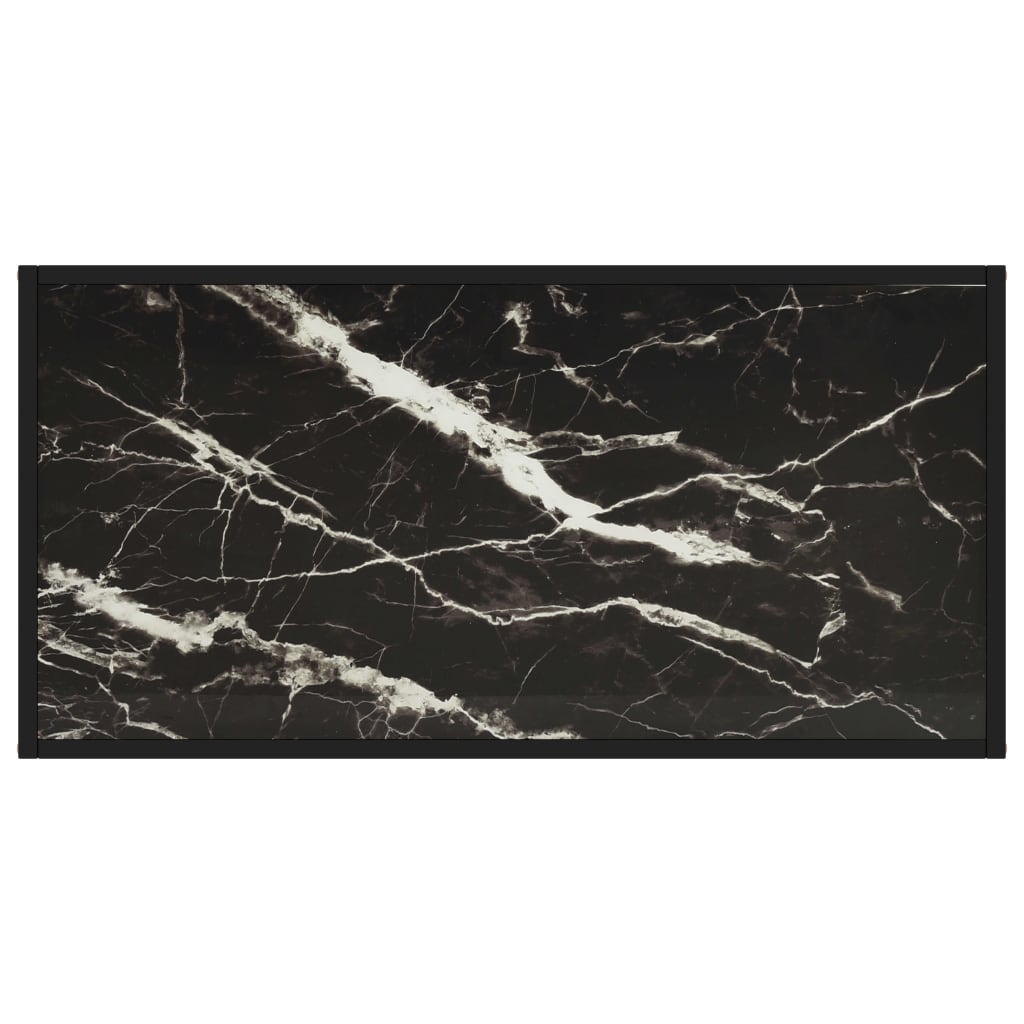 vidaXL Couchtisch Schwarz mit Schwarzem Glas in Marmor-Optik 100x50x35