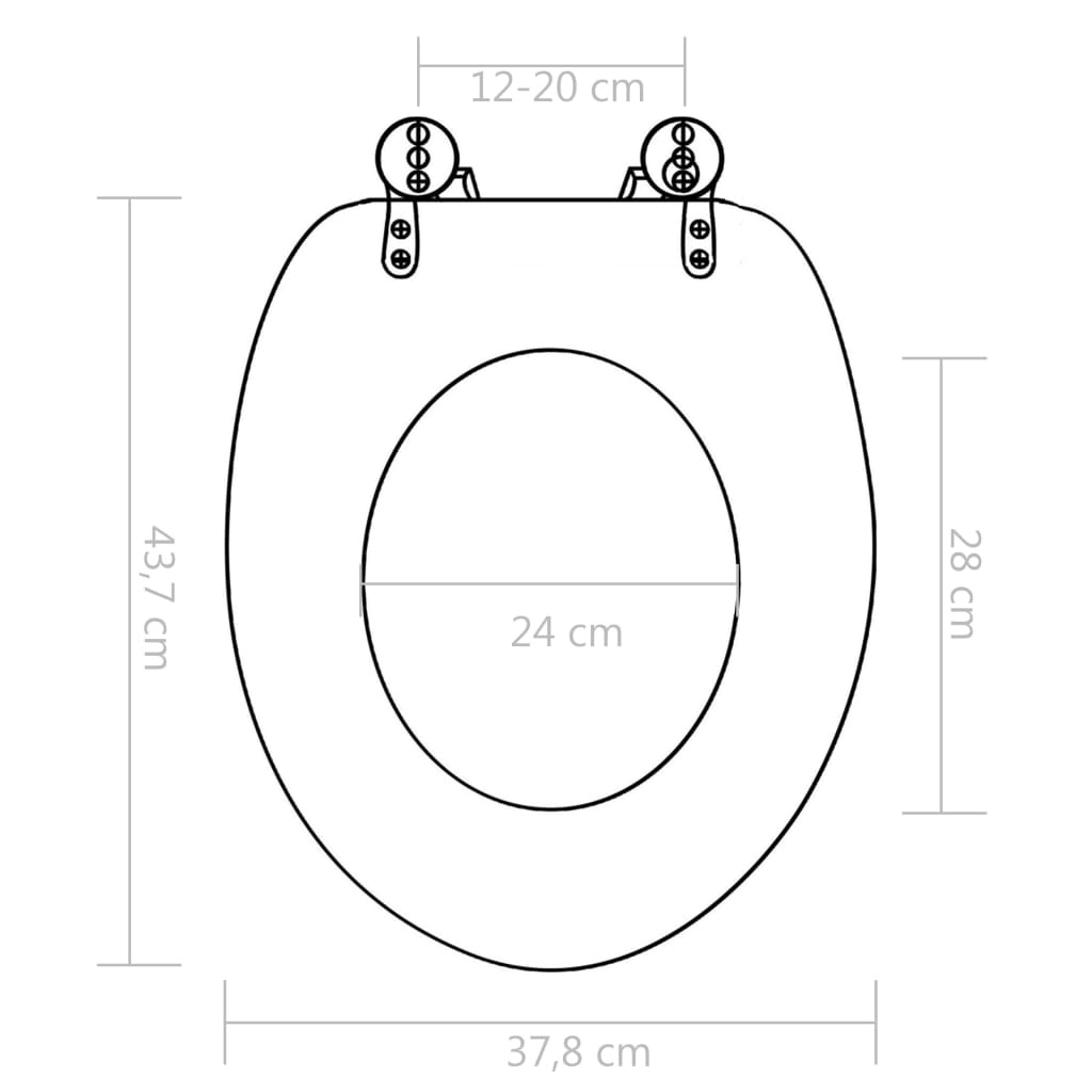 vidaXL Toilettensitze 2 Stk. Soft-Close-Deckel MDF Porzellan-Design