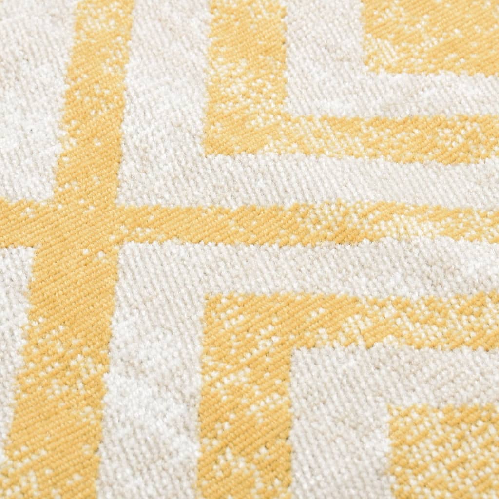 vidaXL Outdoor-Teppich Flachgewebe 115x170 cm Gelb und Beige