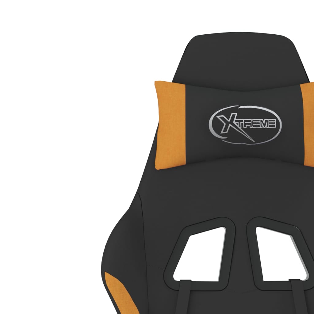 vidaXL Gaming-Stuhl mit Massage & Fußstütze Schwarz und Orange Stoff
