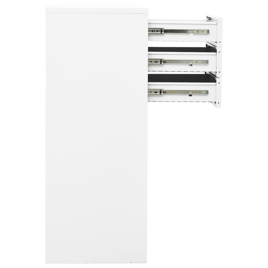 vidaXL Büroschrank Weiß 90x40x102 cm Stahl
